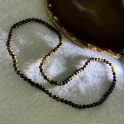 Natural Dark Brown Flower Amber Beads Elastic Necklace 7.50g 50cm 5.2mm 107 Beads - Huangs Jadeite and Jewelry Pte Ltd