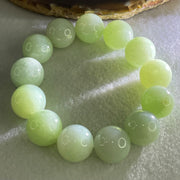 Type A Light Green Jadeite Beads Bracelet 88.62g 15.5cm 15.8mm 13 Beads (Slight Internal Lines) - Huangs Jadeite and Jewelry Pte Ltd