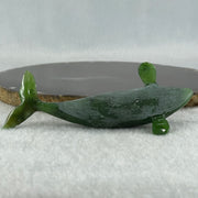 Natural Dark Green Serpentine Killer Whale Display 53.7g 106.0 by 43.0 by 34.0mm - Huangs Jadeite and Jewelry Pte Ltd