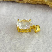 Natural Madagascar Blue Moonstone in S925 Silver Gold Color Pendant 1.24g 10.0 by 8.0 by 5.0mm - Huangs Jadeite and Jewelry Pte Ltd