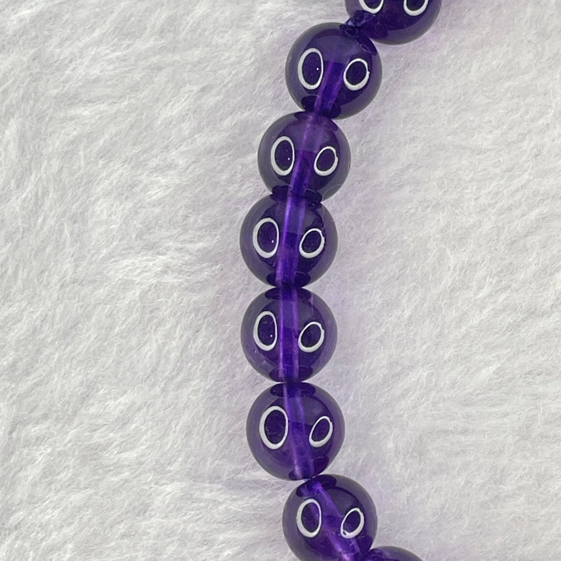 Very Good Grade Natural Amethyst Bracelet 18.19g 16cm 8.4mm 24 Beads - Huangs Jadeite and Jewelry Pte Ltd