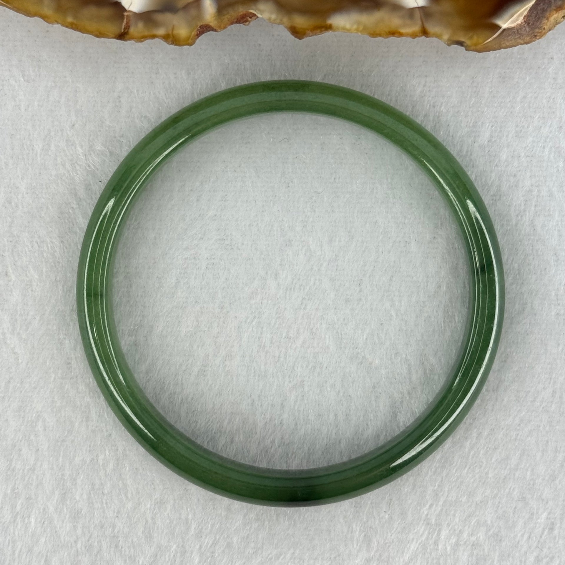 Baby or Kids Type A Green Jadeite Bangle Internal Diameter 44.4mm 13.44g 7.4 by 4.6mm (Slight Internal Lines) - Huangs Jadeite and Jewelry Pte Ltd