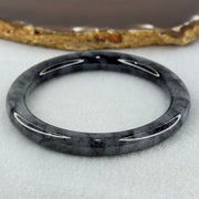 Type A Wuji Black Grey Jadeite Bangle Internal Diameter 55.2mm 34.32g 8.1 by 8.2mm (Very Slight Internal Line) - Huangs Jadeite and Jewelry Pte Ltd