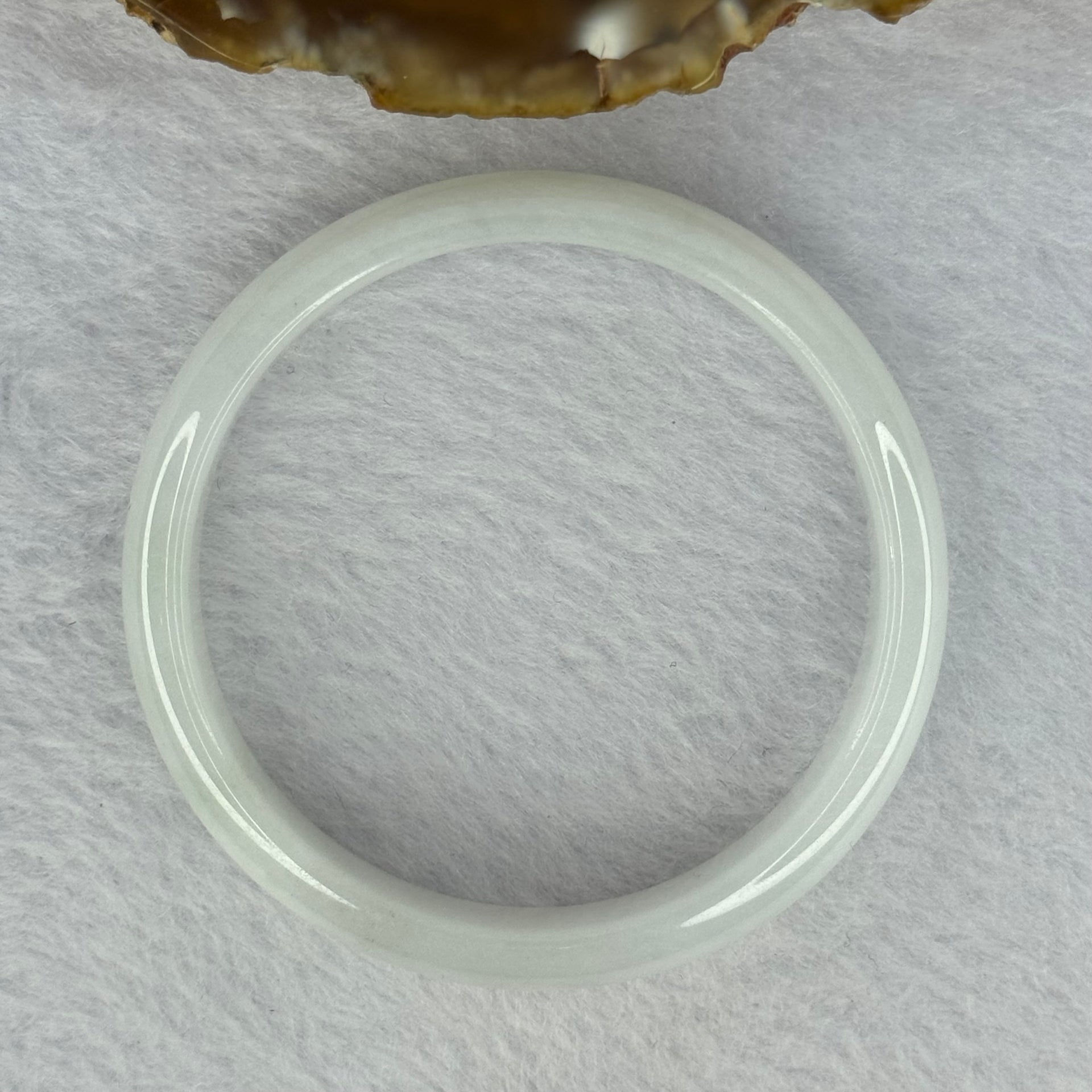 Type A Light Lavender Green to White Jadeite Bangle 25.04g Internal Diameter 49.9mm 10.4 by 5.4mm (Very Slight Internal Line) - Huangs Jadeite and Jewelry Pte Ltd
