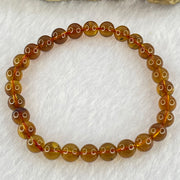 Natural Purple Amber Beads Bracelet 天然紫蜜琥珀手链 3.79g 15.5cm 6.4mm 28 Beads - Huangs Jadeite and Jewelry Pte Ltd