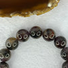 Natural Black Auralite 23 Bracelet 天然黑激光23手链 62.75g 19cm 14.8mm 15 Beads - Huangs Jadeite and Jewelry Pte Ltd