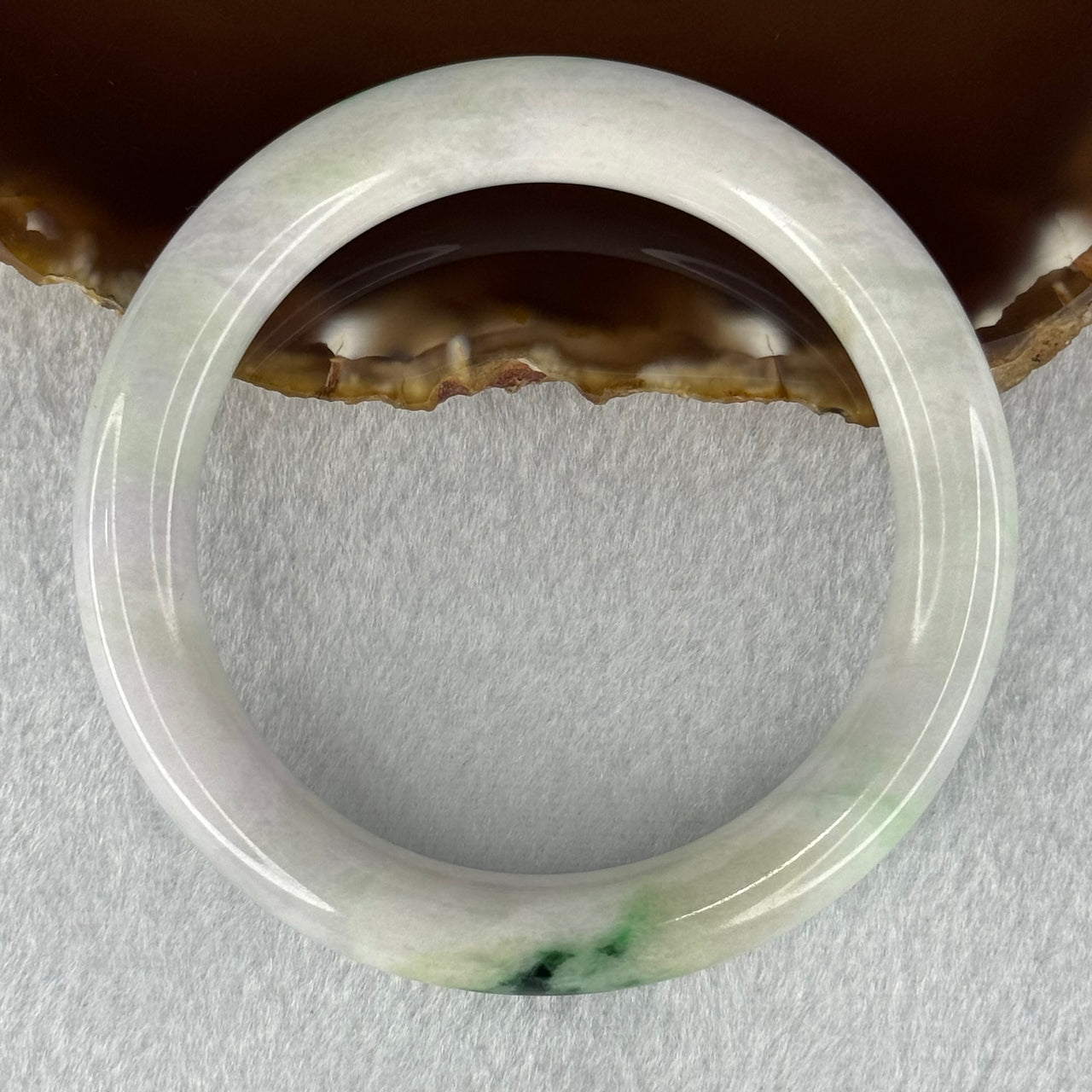 Type A Light Lavender with Green Piao Hua Bangle 49.42g 10.0 by 9.6mm Internal Diameter 54.0mm (Slight External Rough) - Huangs Jadeite and Jewelry Pte Ltd
