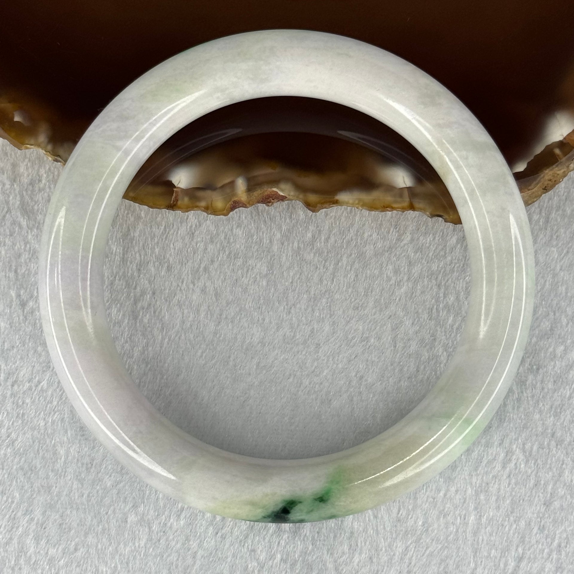 Type A Light Lavender with Green Piao Hua Bangle 49.42g 10.0 by 9.6mm Internal Diameter 54.0mm (Slight External Rough) - Huangs Jadeite and Jewelry Pte Ltd