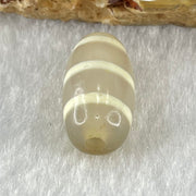 Natural Powerful Tibetan Old Oily Agate 3-Lines Dzi Bead Heavenly Master (Tian Zhu) 三行天诛 2.51g 17.9 by 9.7mm - Huangs Jadeite and Jewelry Pte Ltd