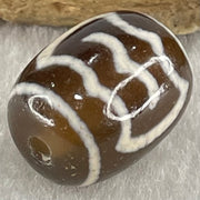 Natural Powerful Tibetan Old Oily Agate Double Garuda Dzi Bead Heavenly Master (Tian Zhu) 虎呀天诛 4.93g 17.2 by 13.4mm - Huangs Jadeite and Jewelry Pte Ltd