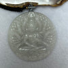 Type A Faint Lavender Green Jadeite Double Sided Thousand Hands Guan Yin Pendent 60.73g 53.0 by 52.9 by 12.0mm - Huangs Jadeite and Jewelry Pte Ltd
