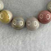 Natural Alashan Agate Pastels Pink Beads Bracelet 46.70g 15.5cm 13.4mm 15Beads - Huangs Jadeite and Jewelry Pte Ltd