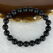Natural Black Rutilated Quartz Beads Bracelet 天然黑发水晶手链 23.53g 16cm 9.4mm 21 Beads - Huangs Jadeite and Jewelry Pte Ltd