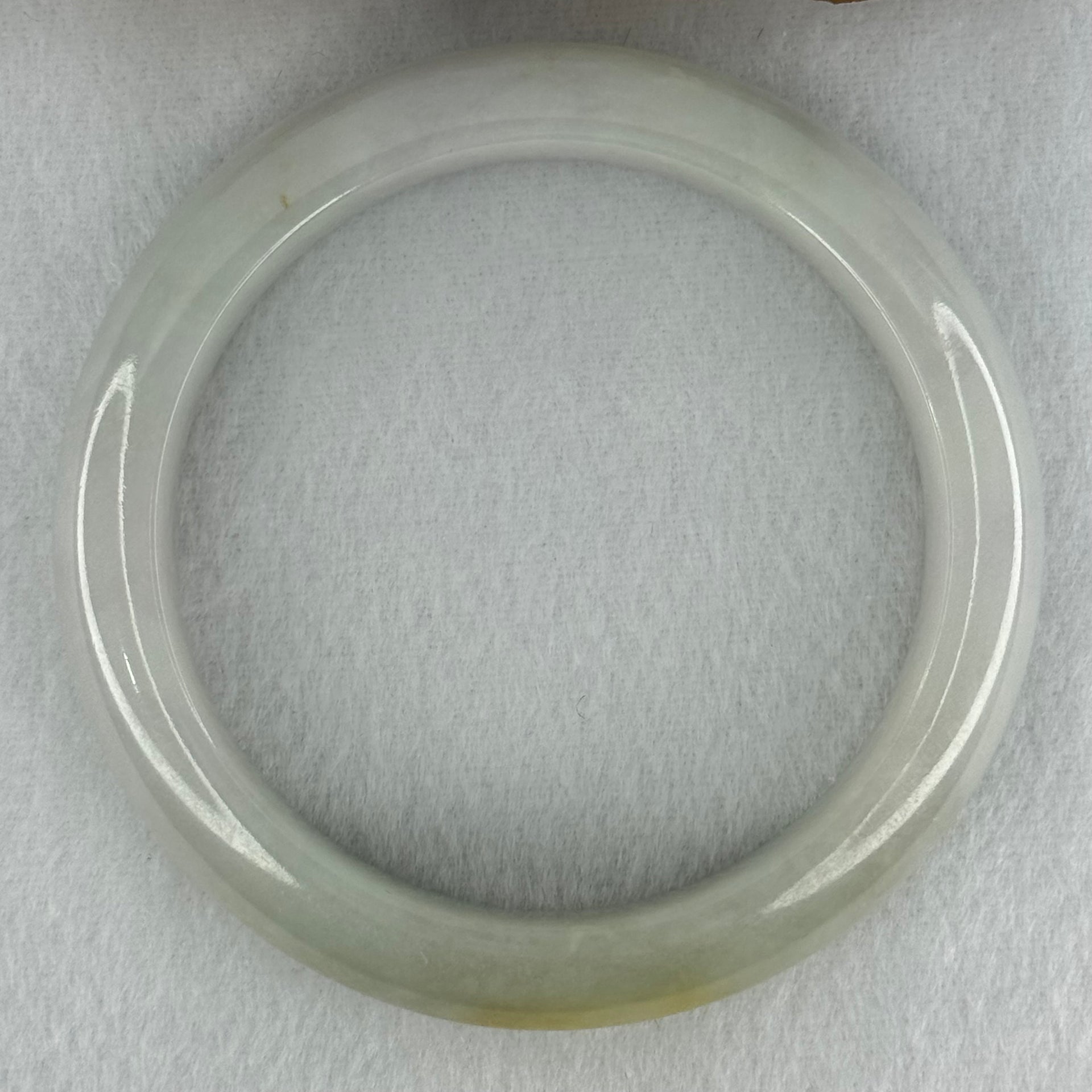 Type A Faint Lavender and Faint Green with Yellow Patches Jadeite Bangle Internal Diameter 58.2mm 67.56g 13.3 by 9.0mm (Internal Line) - Huangs Jadeite and Jewelry Pte Ltd