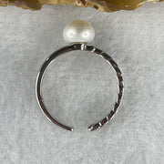 Natural-Fresh-Water-Pearl-in-S925-Sliver-Ring-1.54g-6.7-by-4.8mm-US-5.5-HK-11.8