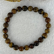 Natural Brown Amber Beads Bracelet 5.77g 7.9 15cm 7.9mm 24 Beads - Huangs Jadeite and Jewelry Pte Ltd