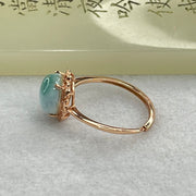 Natural Larimar in S925 Silver Rose Gold Color Ring (Adjustable Size) 1.94g 9.2 by 4.5mm - Huangs Jadeite and Jewelry Pte Ltd