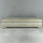 Natural Semi Icy Green Serpentine 3 Seals with Double Whales on Shan Shui with Stone Stand Display  3,486.0g 326.0 by 50.0 by 210.0mm - Huangs Jadeite and Jewelry Pte Ltd