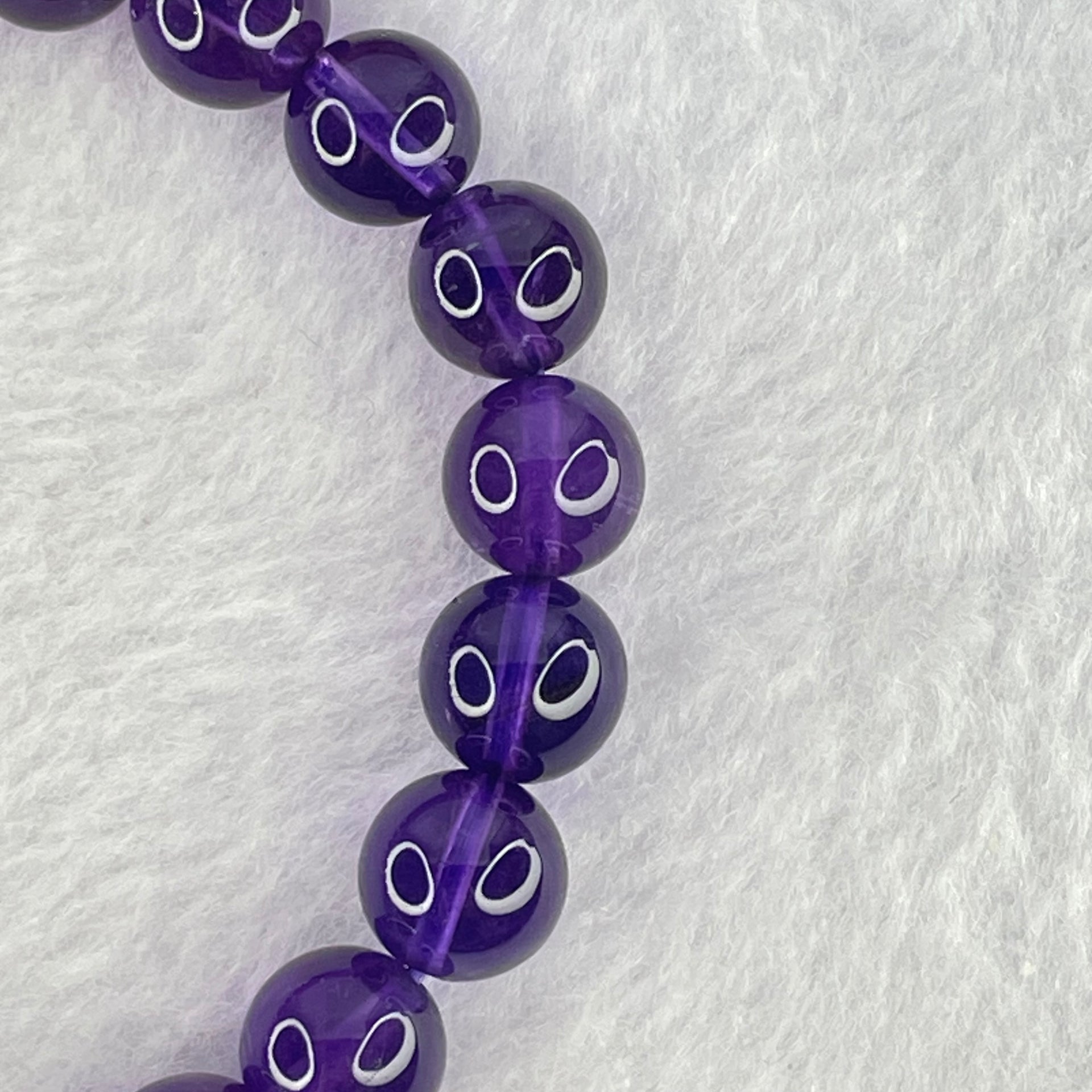 Very Good Grade Natural Amethyst Bracelet 23.07g 16.5cm 9.2mm 22 Beads - Huangs Jadeite and Jewelry Pte Ltd