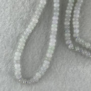 Natural Type A Semi Icy Sky Blue to White Jadeite Beads Necklace 36.93g 66cm 4.9mm 232 Beads Heart Pendant Charm 20.6 by 15.5 by 7.7mm - Huangs Jadeite and Jewelry Pte Ltd