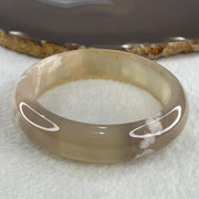 Natural Faint Yellow with Faint Lavender Flower Agate Bangle 56.68g Internal Diameter 59.2mm 15.8 by 8.9mm (Perfect) - Huangs Jadeite and Jewelry Pte Ltd