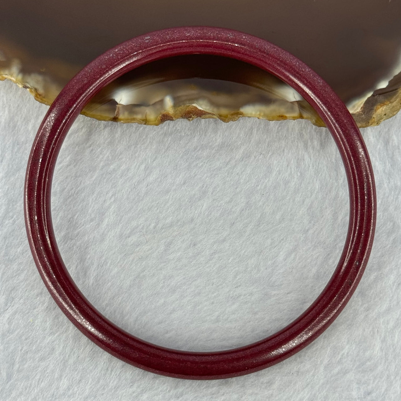 Natural Blood Red Cinnabar 17.10g Internal Diameter 56.5mm 5.4 by 5.5mm - Huangs Jadeite and Jewelry Pte Ltd