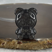 Black Obsidian Labubu Charm Display 14.51g 29.7 by 21.7 by 19.3mm - Huangs Jadeite and Jewelry Pte Ltd