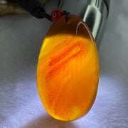 Natural Cognac with Red Amber Pendent 12.40g 51.3 by 32.7 by 20.8mm - Huangs Jadeite and Jewelry Pte Ltd