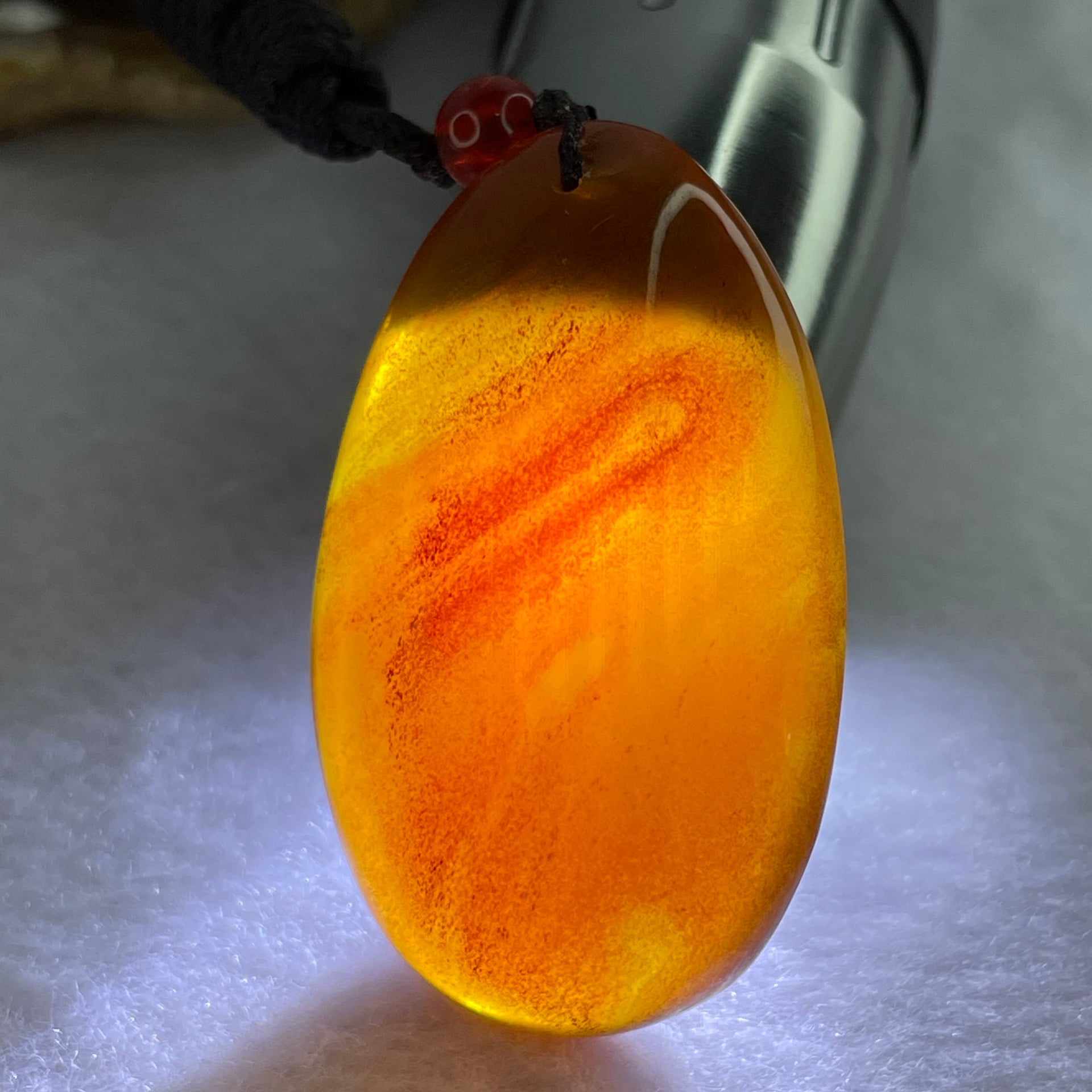 Natural Cognac with Red Amber Pendent 12.40g 51.3 by 32.7 by 20.8mm - Huangs Jadeite and Jewelry Pte Ltd