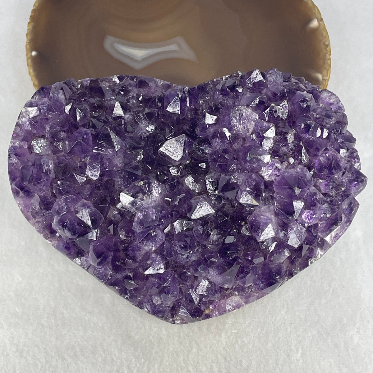 Natural Amethyst Heart Shape Display Specimen | 153.9mm Deep Purple Crystal Cluster (1,426.7g | 153.9x113.5x65.4mm)