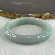 Certified Type A Natural Jelly Faint Green with Faint Lavender with Emerald Green Spot Jadeite Bangle 65.47g Inner Diameter 57.5mm 12.8 by 9.0mm (Very Very Slight Internal Line) - Huangs Jadeite and Jewelry Pte Ltd
