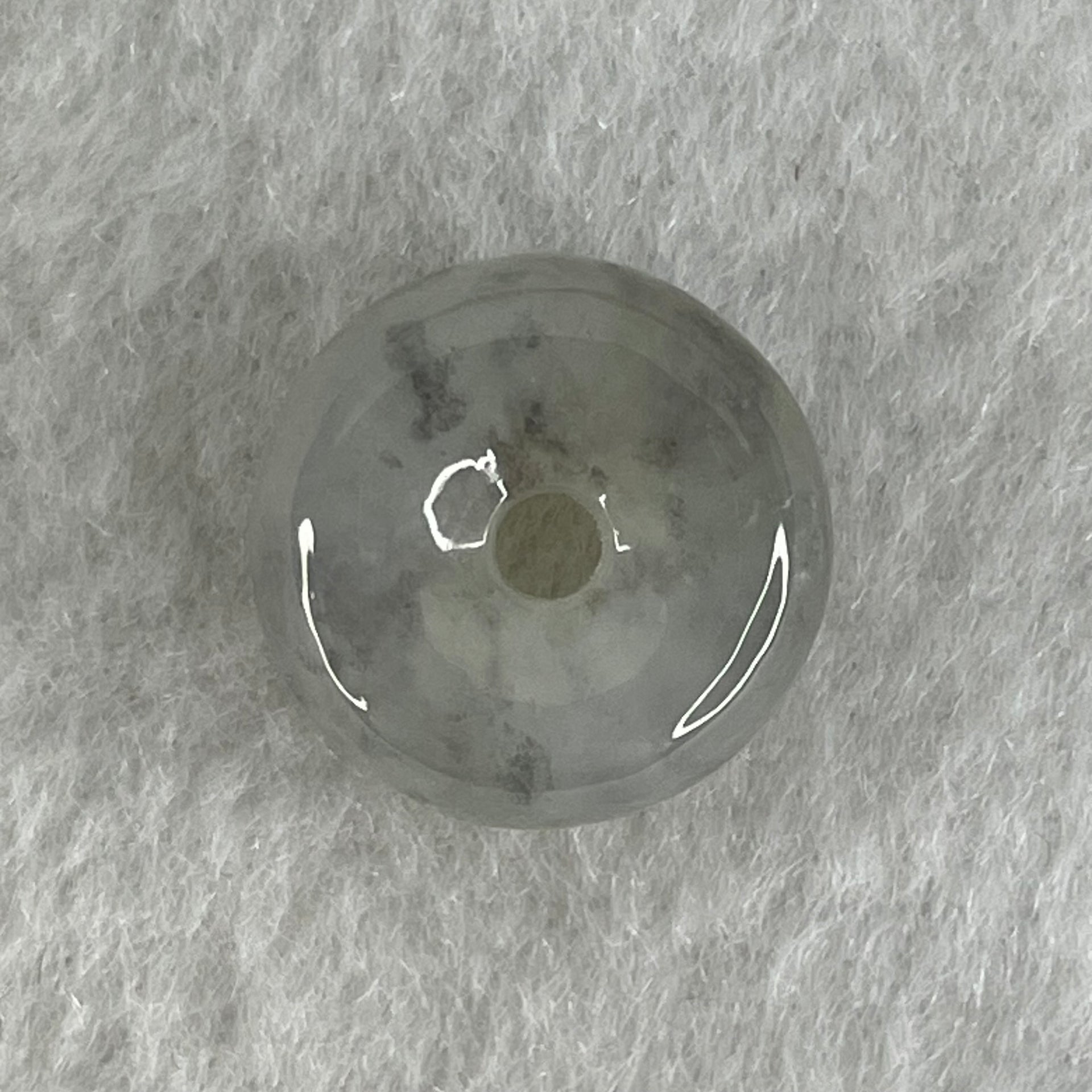 Type A Semi Icy Wuji Grey Jadeite Ping An Kou Charm/Pendant 2.86g 14.1 by 6.7mm - Huangs Jadeite and Jewelry Pte Ltd