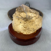Natural Smoky Quartz Rough Irregular Shape Display in Wooden Stand 483.64g 99.3 by 83.1 by 91.0mm - Huangs Jadeite and Jewelry Pte Ltd