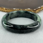 Type A Green and Black to Dark Green Piao Hua Jadeite Bangle Internal Diameter 58.2mm 73.13g 15.0 by 8.9mm (Internal Lines) - Huangs Jadeite and Jewelry Pte Ltd