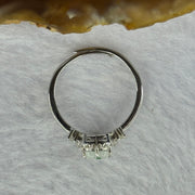 Type A Icy Light Green Jadeite Flower with Crystals in S925 Sliver Ring (Adjustable Size) 1.90g 6.0 by 2.5mm - Huangs Jadeite and Jewelry Pte Ltd