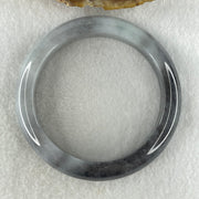 Type A Natural Wuji Grey Black Jadeite Bangle 66.98g Inner Diameter 56.6mm 13.7 by 8.1mm (Slight Internal Lines) - Huangs Jadeite and Jewelry Pte Ltd
