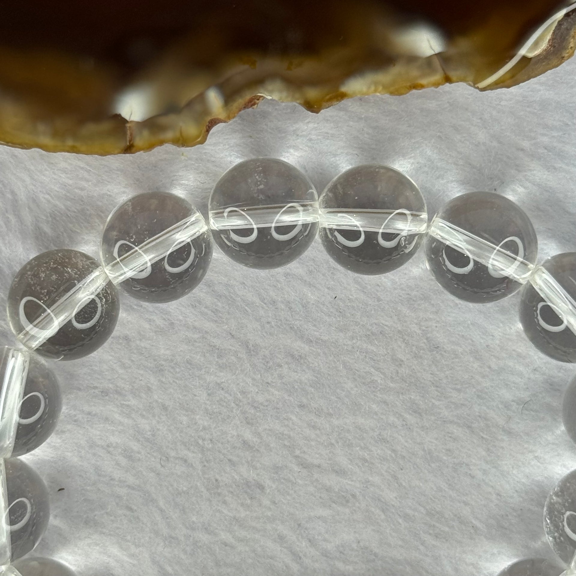 Natural Clear Quartz Beads Bracelet 天然白水晶手链 46.13g 17.5cm 12.9mm 16 Beads - Huangs Jadeite and Jewelry Pte Ltd