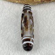 Natural Powerful Tibetan Old Oily Agate 4 Eyes with Zha Ji La Mu Female Cai Shen Carvings Dzi Bead Heavenly Master (Tian Zhu) 四眼扎基拉姆女财神天诛 13.03g 57.9 by 13.0mm - Huangs Jadeite and Jewelry Pte Ltd