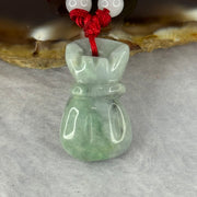 Type A Green Jadeite Money Bag Pendent 7.80g 24.9 by 14.4 by 8.2mm - Huangs Jadeite and Jewelry Pte Ltd