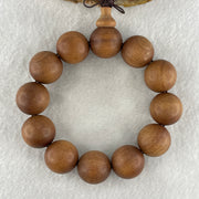 Certified Natural Sandalwood Beads Bracelet 52.52g 18cm 20.0mm 12Beads - Huangs Jadeite and Jewelry Pte Ltd