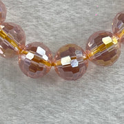 Pink Faceted Crystals Beads Bracelet 20.43g 14.5cm 9.9mm 19 Beads - Huangs Jadeite and Jewelry Pte Ltd