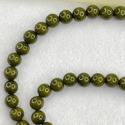 Green Wood Beads Necklace 18.08g 8.3mm 108 Beads - Huangs Jadeite and Jewelry Pte Ltd