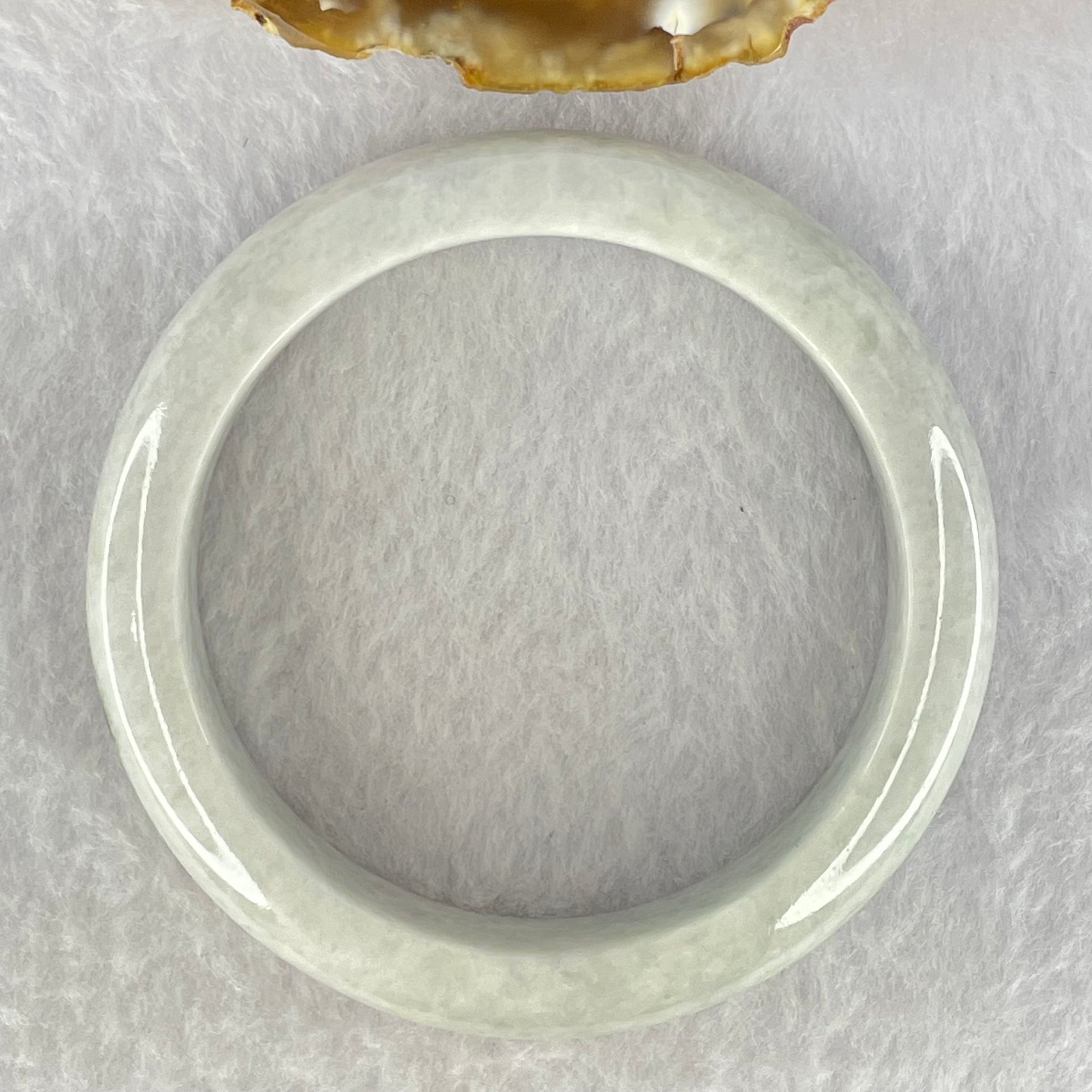 Type A Light Lavender with Moss Green Patch Jadeite Bangle Internal Diameter 55.0mm 53.12g 12.5 by 8.4mm (Slight Internal Lines) - Huangs Jadeite and Jewelry Pte Ltd