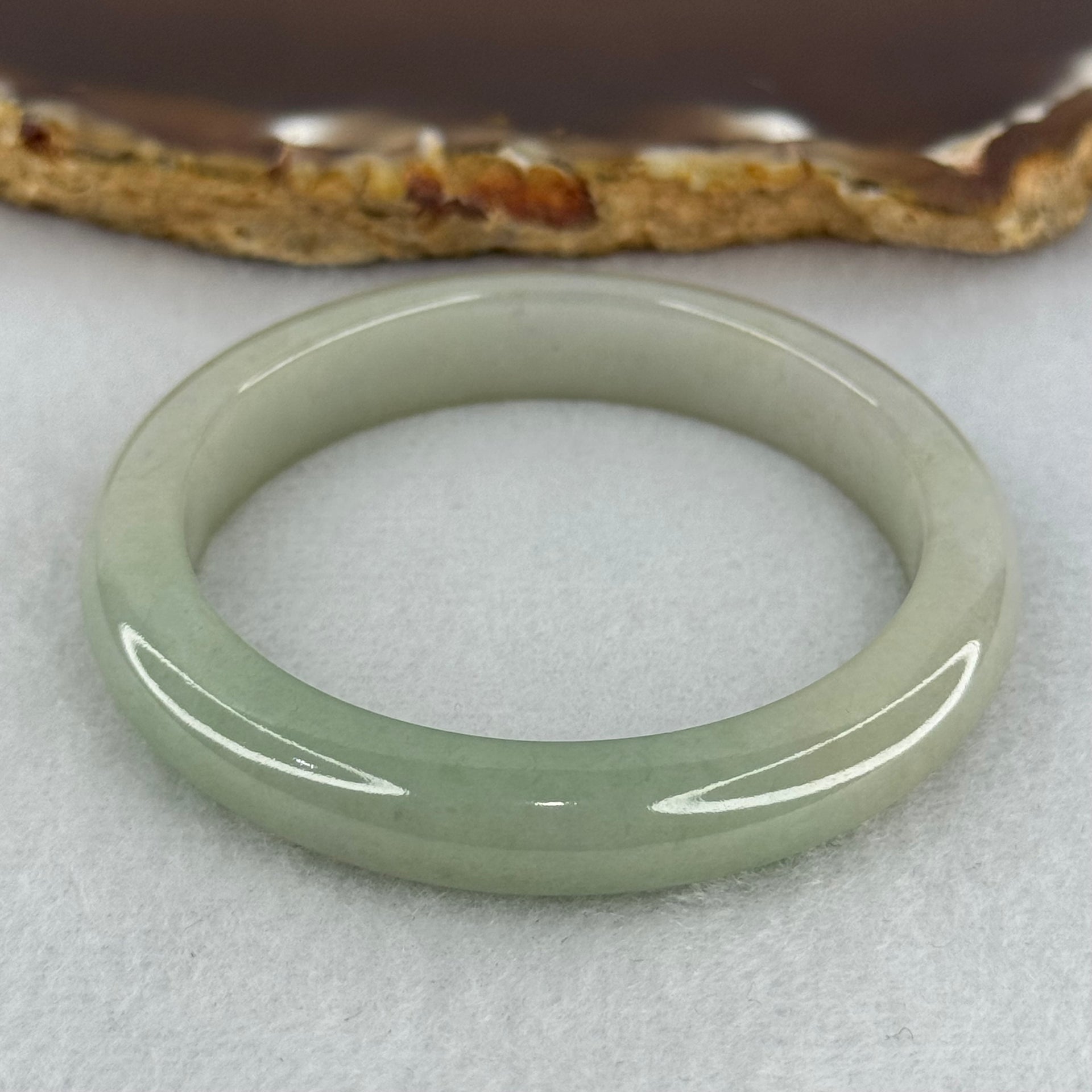 Baby Kids Type A Light Green Jadeite Bangle Internal Diameter 44.3mm 23.73g 8.9 by 6.4mm (Perfect) - Huangs Jadeite and Jewelry Pte Ltd