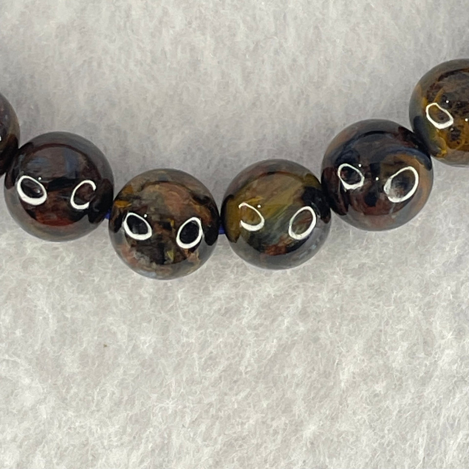 Good Grade Natural Petersite Beads Bracelet 19.87g 16cm 8.8mm 22 Beads - Huangs Jadeite and Jewelry Pte Ltd