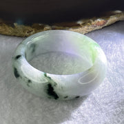 Type A Lavender Green with Dark Green Piao Hua Jadeite Baby Bangle Internal Diameter 40.3mm 48.77g 15.9 by 8.1mm - Huangs Jadeite and Jewelry Pte Ltd