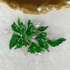 Very Very High Quality Translucent Natural Green Jadeite (TYPE A) Brooch Approx. 11.27 by 7.75 to 21.87 by 15.25mm Total Weight 22.79g including Natural Diamonds and 14K White Gold Setting with NGI Cert No.82835783 - Huangs Jadeite and Jewelry Pte Ltd