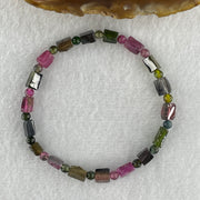 Good Grade Natural Tourmaline Crystal Barrel Bracelet 6.92g 15cm 4.8mm 18Beads - Huangs Jadeite and Jewelry Pte Ltd