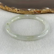 Type A Semi Icy Light Blueish Green Jadeite Oval Bangle 18.74g Internal Diameter 52.4mm 6.1 by 6.8mm (Close to Perfect) - Huangs Jadeite and Jewelry Pte Ltd