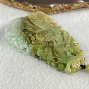 Grandmaster Type A Brownish Green and Faint Lavender Green Jadeite Double Sided Phoenix and Flower Pendant 凤戏牡丹 93.05g 79 by 50.6 by 13mm - Huangs Jadeite and Jewelry Pte Ltd